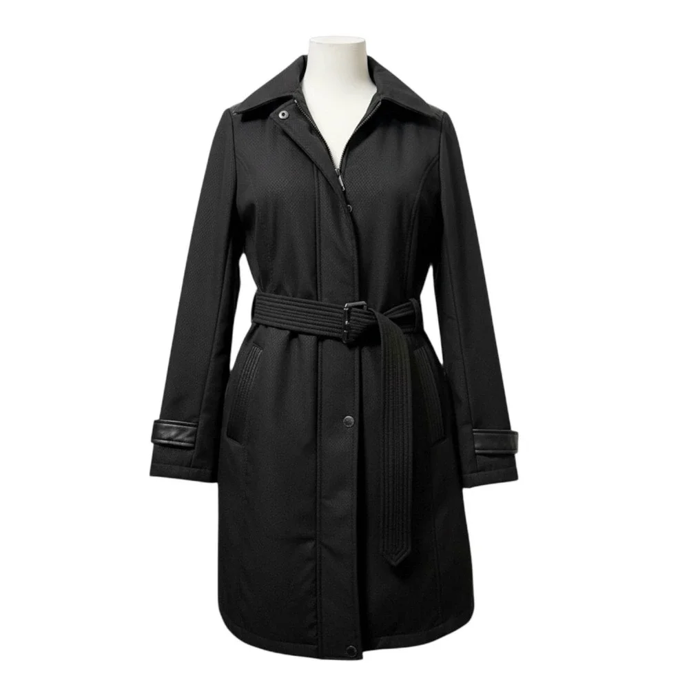 Michael Kors Woman's XS Trench Coat Belted‎ Jacket Removable Hood